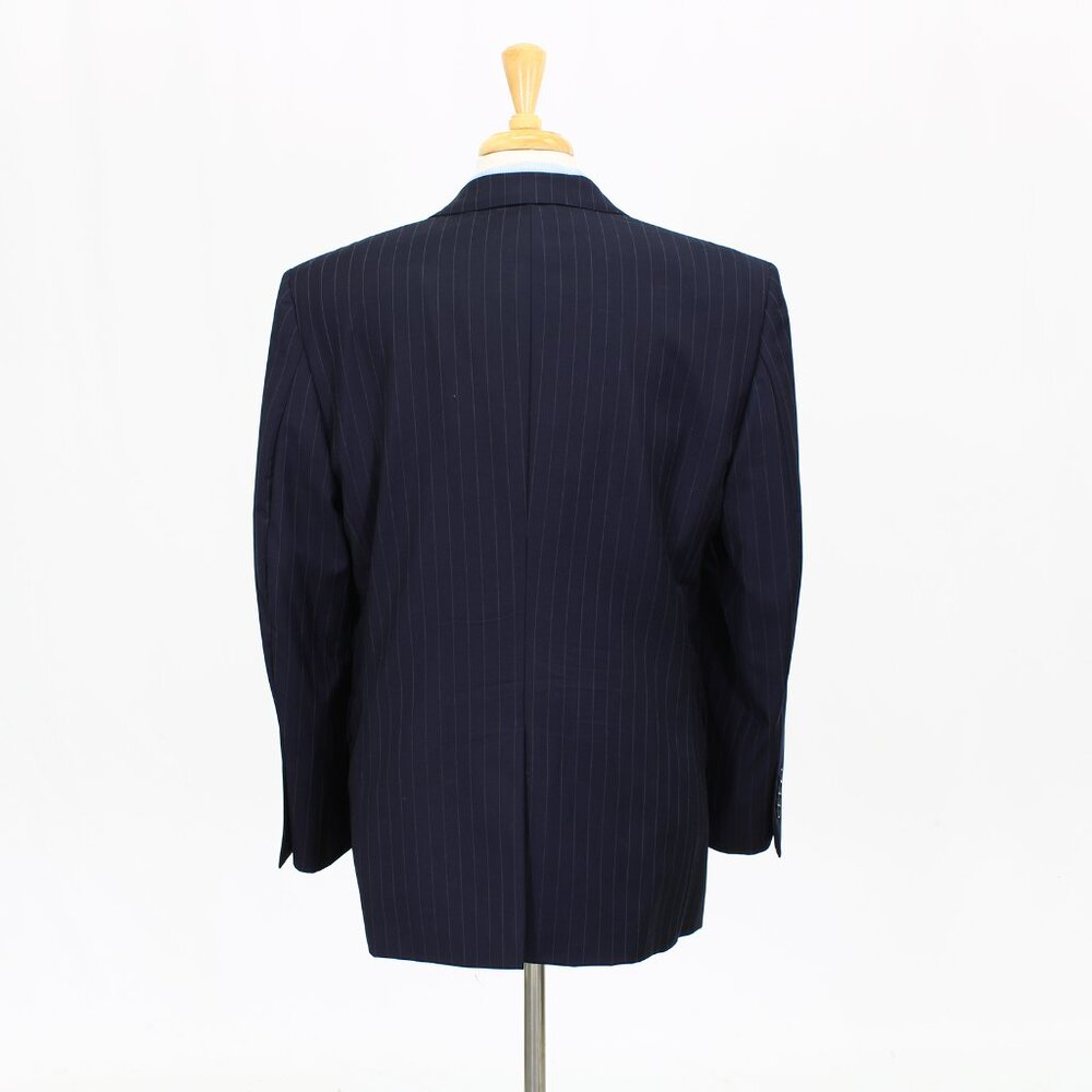 Jos. A. Bank 42R 36x31 Navy Striped Wool 2-Button Full Suit R437 - Picture 9 of 15